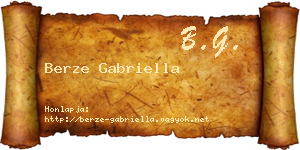 Berze Gabriella névjegykártya